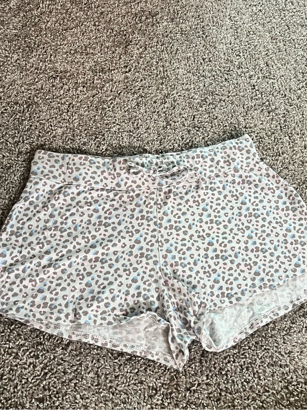 Sears Pink and Blue Leopard Print Sleep Shorts